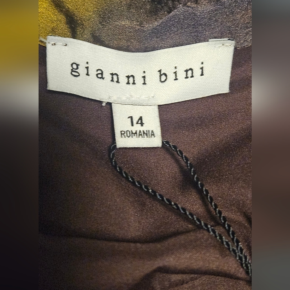 NWT Gianni Bini Avery Long Sleeve Satin Wrap Dress:Border Blur Print:Sizes-10&14 - Picture 10 of 12